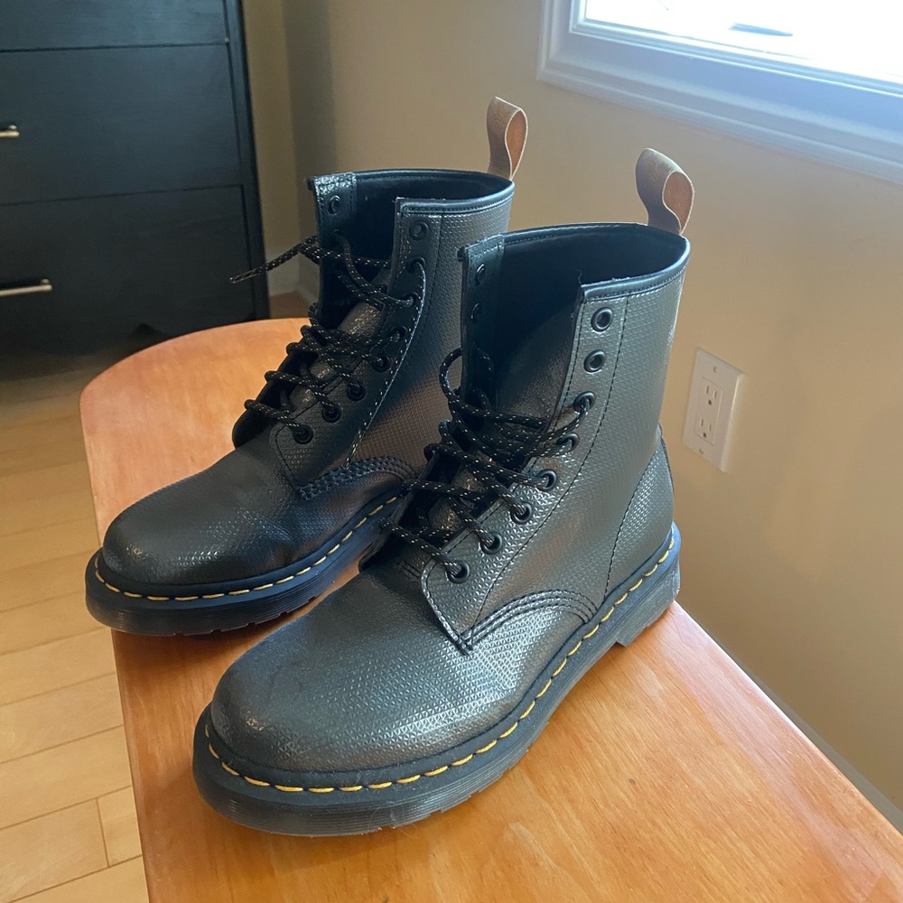 Grey Dr. Martens Boots